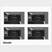 Klassisches Gray Black Wavy Silver Hearlabel Rechteckiger Aufkleber (Blatt)