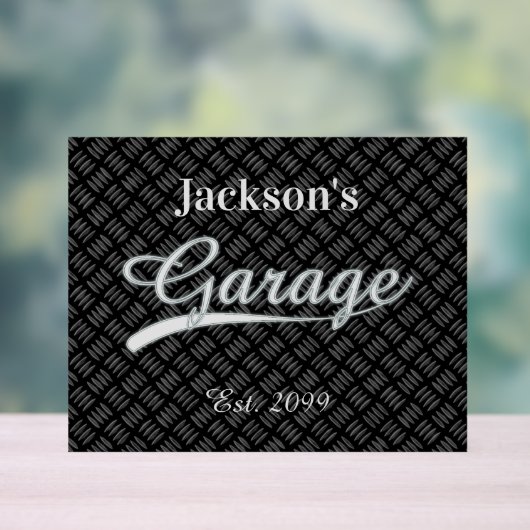 Klassisches Gray Garage Akryllisches Zeichen Acrylschild (Neutral)