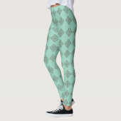 Klassisches Green Blue Aquamarin Tribal Cross Must Leggings (Links)