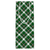 Klassisches Green Blue White Kariertes Muster Geschenktüte Für Weinflaschen (Rückseite)