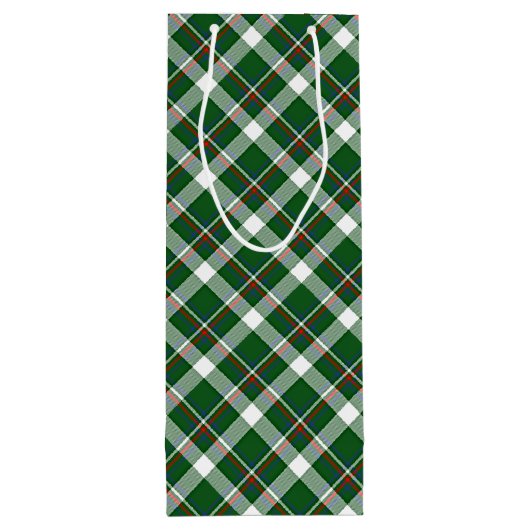 Klassisches Green Blue White Kariertes Muster Geschenktüte Für Weinflaschen (Rückseite)