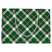 Klassisches Green Blue White Kariertes Muster Große Geschenktüte (Rückseite)