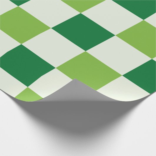 Klassisches Green Checkerboard Muster Geschenkpapier (Ecke)