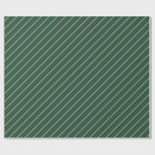 Klassisches Green Gray School Stripes Muster Geschenkpapier (Flach)