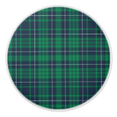Klassisches Green Kariert Tartan Muster Keramikknauf (Vorderseite)