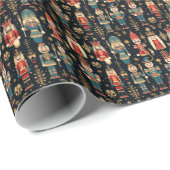 Klassisches Green & Red Nutcracker Ballet Geschenkpapier (Rolleneckpunkt)