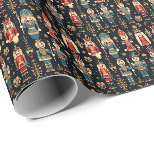 Klassisches Green & Red Nutcracker Ballet Geschenkpapier (Rolleneckpunkt)