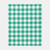Klassisches Green und White Gingham Schachbrettmus Fleecedecke (Vorderseite)