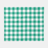 Klassisches Green und White Gingham Schachbrettmus Fleecedecke (Vorderseite (Horizontal))
