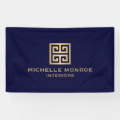Klassisches griechisches Key Designer Logo Gold/Na Banner (Horizontal)