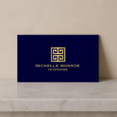 Klassisches griechisches Key Designer Logo Gold/Na Visitenkarte