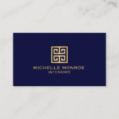 Klassisches griechisches Key Designer Logo Gold/Na Visitenkarte (Vorderseite)