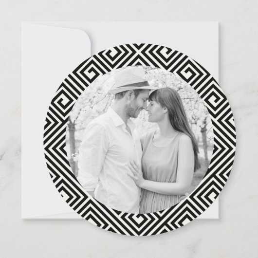 Klassisches griechisches Save the Date-Script-Foto Save The Date (Rückseite)