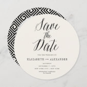 Klassisches griechisches Save the Date-Script-Foto Save The Date (Vorne/Hinten)