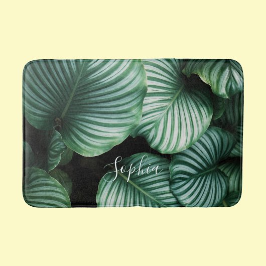 Klassisches, großes Leaf-Design, Ihr Name oder Tex Badematte