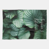Klassisches, großes Leaf-Design, Ihr Name oder Tex Geschirrtuch (Horizontal)