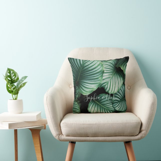 Klassisches, großes Leaf-Design, Ihr Name oder Tex Kissen (Stuhl )