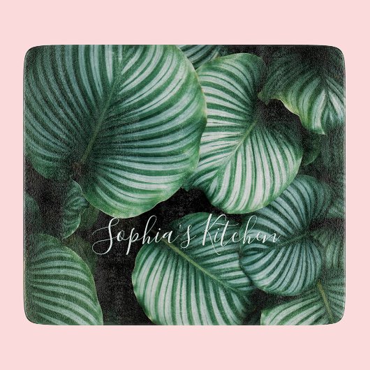 Klassisches, großes Leaf-Design, Ihr Name oder Tex Schneidebrett