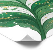 Klassisches Grün GRÜNES BLATT MIT STERNEN UND GLIT Poster (Ecke)