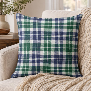 Klassisches Grün Navy Blau Tartan Karo Weihnachten Kissen