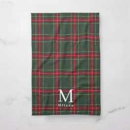 Klassisches grün-rotes Tartan-Karo-Weihnachtsmotiv Geschirrtuch