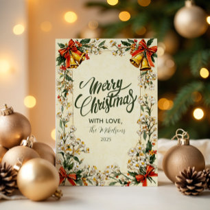 Klassisches Grün-Weihnachten Feiertagskarte