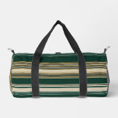 Klassisches grün-weiß gestreiftes Muster Duffle Bag (Vorderseite)