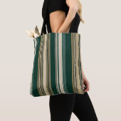 Klassisches grün-weiß gestreiftes Muster Tasche (Von Nahem)