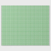 Klassisches Grün-Weiß-Hahnentritt-Muster Geschenkpapier (Flach)