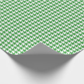 Klassisches Grün-Weiß-Hahnentritt-Muster Geschenkpapier (Ecke)