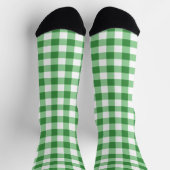 Klassisches grün-weißes Gingham-Karo-Muster Socken (Oben)