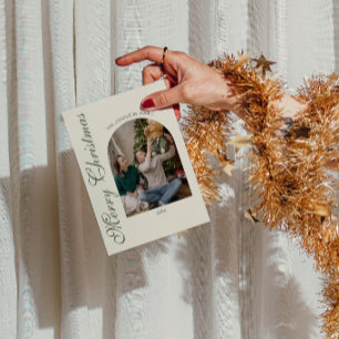 Klassisches Grünes Altes Geld Gebogenes Foto Weihn Feiertagskarte