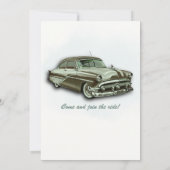 Klassisches grünes Auto wird 60 Einladung (Rückseite)