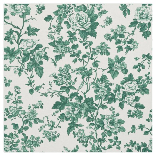 Klassisches grünes Blumen-Toile Stoff (Muster)