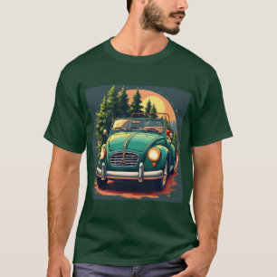 Klassisches grünes Cabrio: T-Shirt für Oldtimer-Li