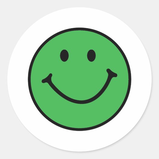 klassisches grünes Gesicht Runder Aufkleber (Vorderseite)