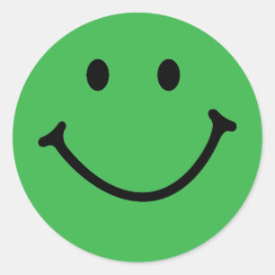 klassisches grünes Gesicht Runder Aufkleber