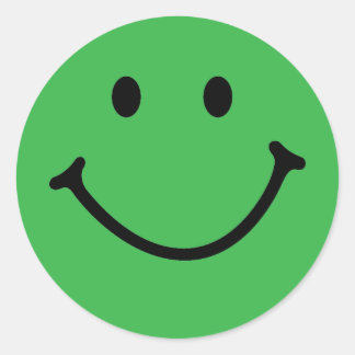klassisches grünes Gesicht Runder Aufkleber