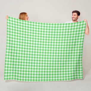 Klassisches grünes Gingham-Karo-Muster Fleecedecke