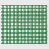 Klassisches grünes Gingham-Karo-Weihnachten Geschenkpapier (Flach)