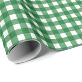 Klassisches grünes Gingham-Karo-Weihnachten Geschenkpapier (Rolleneckpunkt)