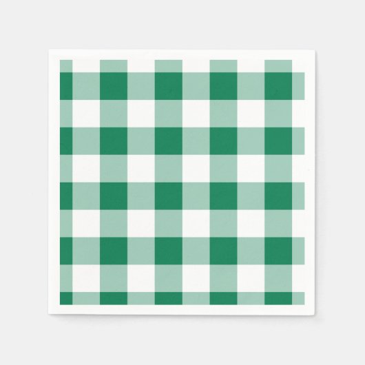 Klassisches grünes Gingham-Nahtlosmuster Serviette (Vorderseite)