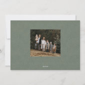 Klassisches grünes Herringbone-Foto Weihnachten (Rückseite)