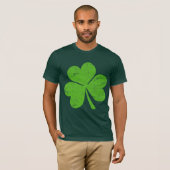 Klassisches grünes irisches Kleeblatt T-Shirt (Vorne ganz)
