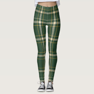 Klassisches grünes Karo-Weihnachten Leggings