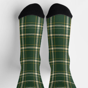 Klassisches grünes Karo-Weihnachtsmotiv Socken