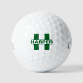 Klassisches grünes Monogramm & benutzerdefinierter Golfball (Vorderseite)