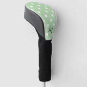 Klassisches grünes Muster Monogramm Polka Punkt Golf Headcover (angewinkelt)