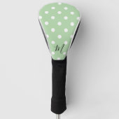 Klassisches grünes Muster Monogramm Polka Punkt Golf Headcover (Vorderseite)