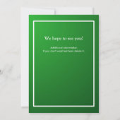 Klassisches grünes Party für Rentenzahlungen Einladung (Rückseite)